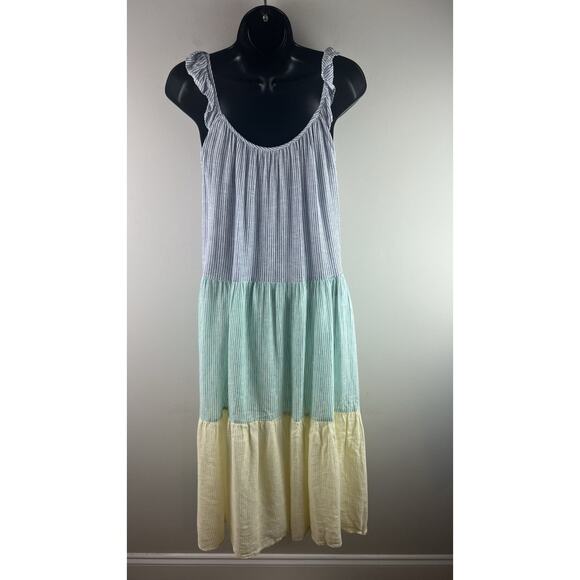 Rails Dress Seersucker Midi Dress Size XS Tiered Multicolored Preppy - Picture 5 of 7